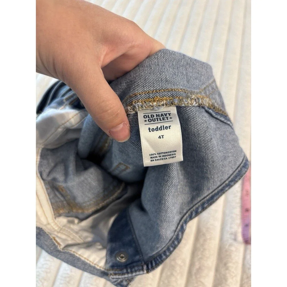 Vintage Old Navy Baby Denim Overalls Shortalls 4T Blue Jeans family Photo Retro